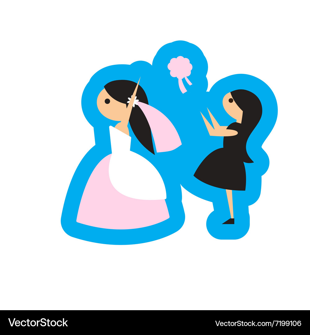 Flat web icon on white background bride throws Vector Image