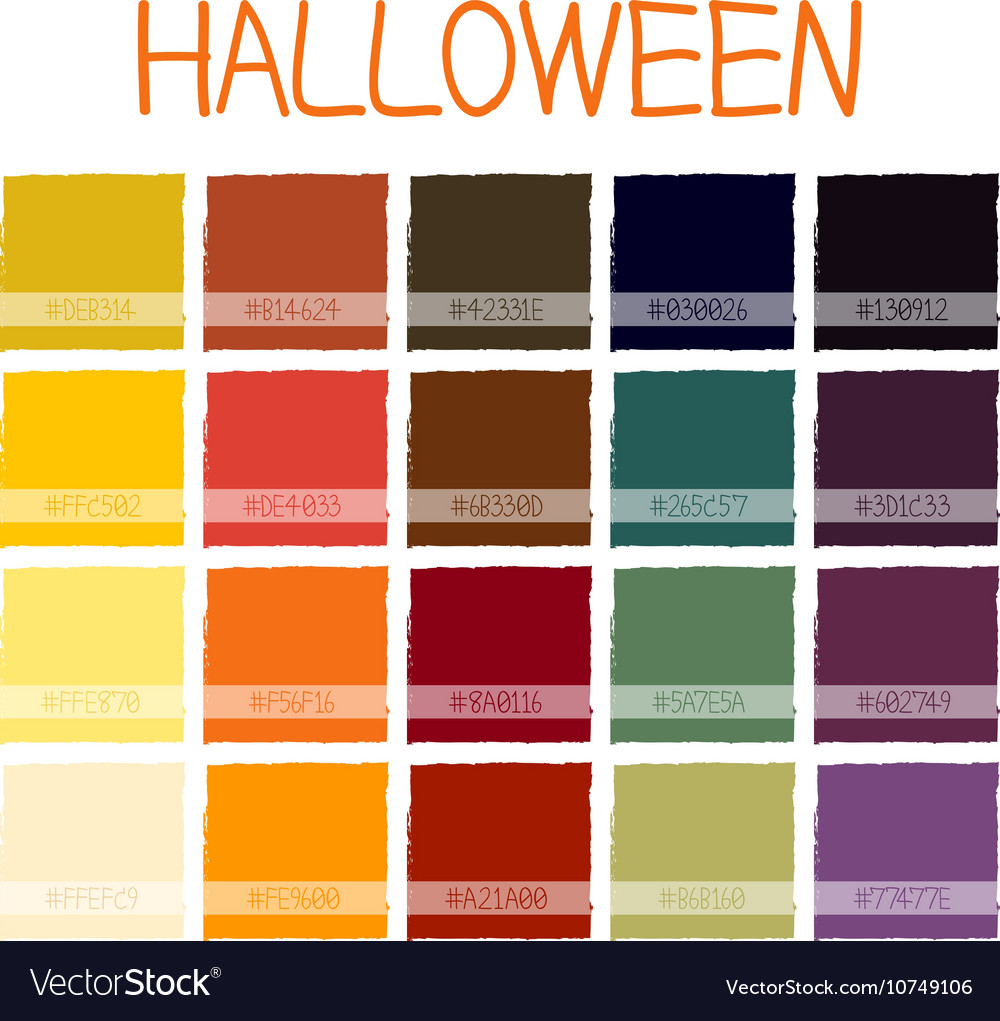 Halloween colors tone with code Royalty Free Vector Image