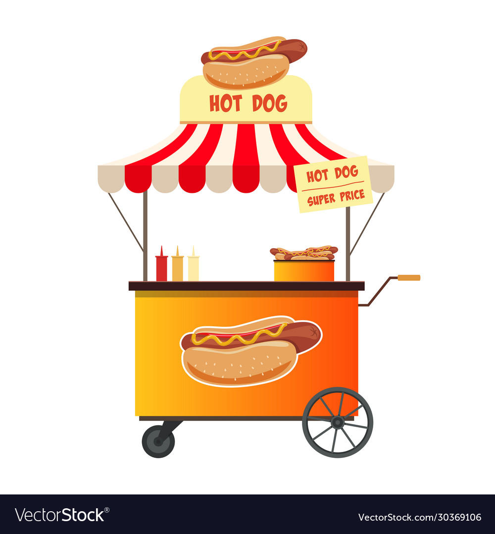 Hot dog street shop Royalty Free Vector Image - VectorStock