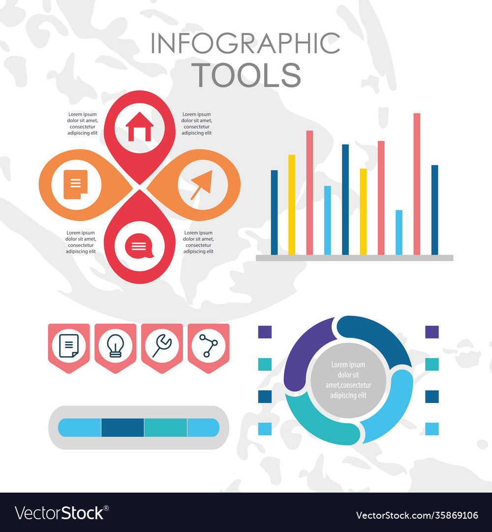 Infographic tools design with elements Vector Image Infographic tools design with elements
