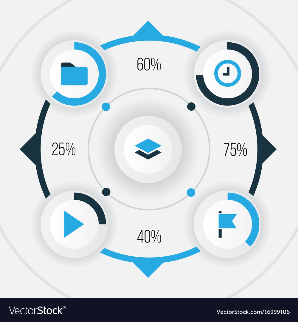 Interface colorful icons set collection of target