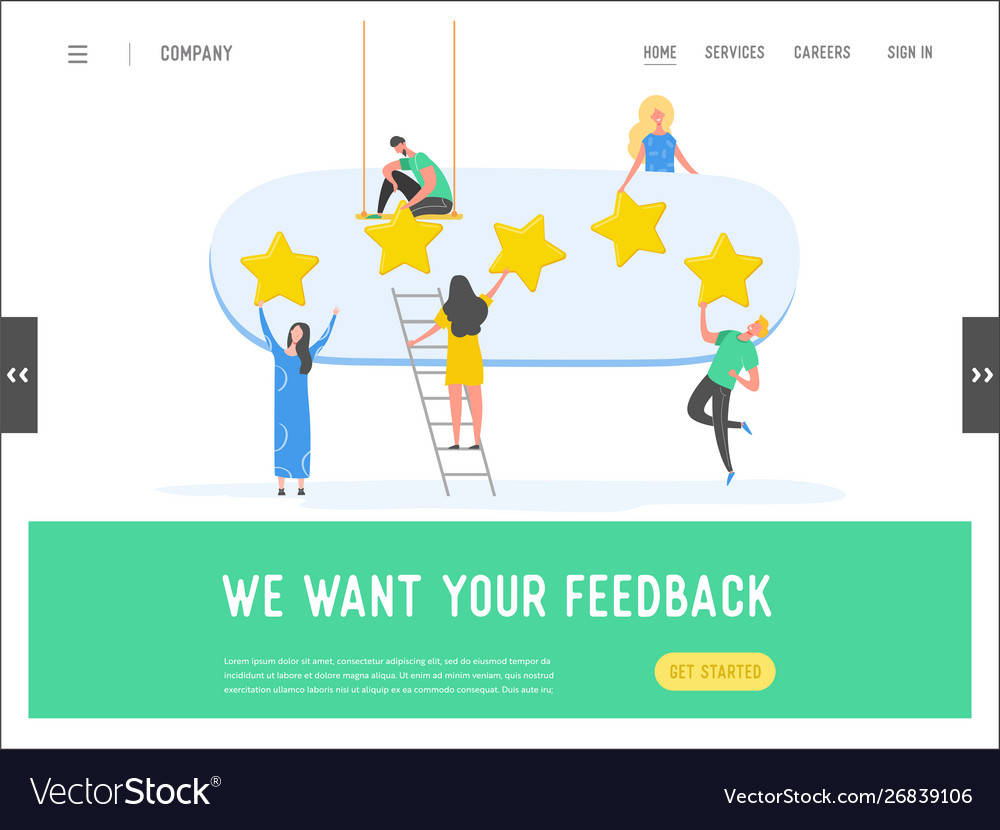 Landing Page Template Review Concept Royalty Free Vector Landing Page Template Review Concept Royalty Free Vector