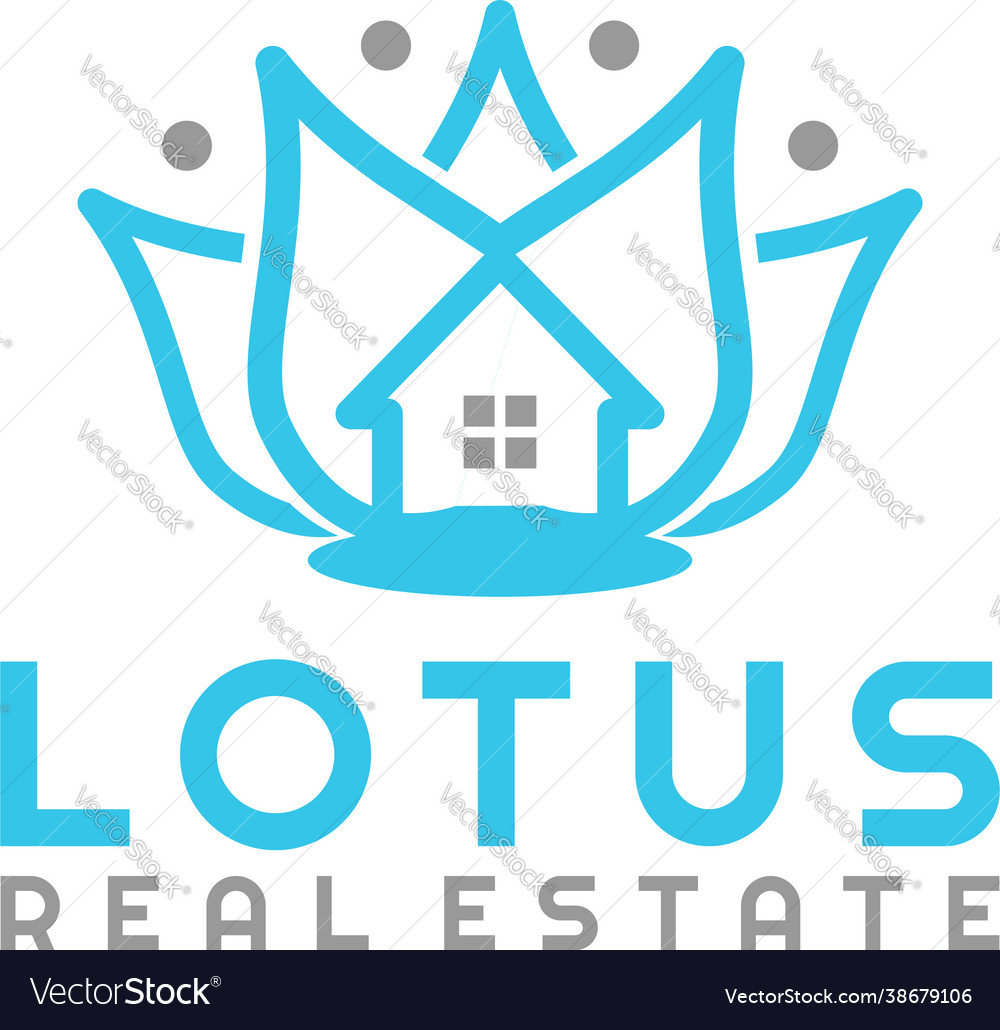 Lotus real estate logo design Royalty Free Vector Image