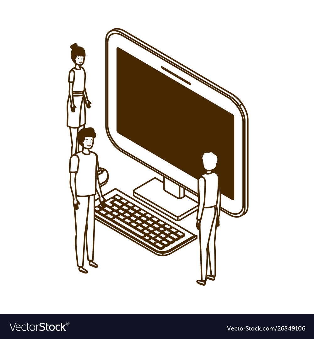 Man with desktop computer screen and email