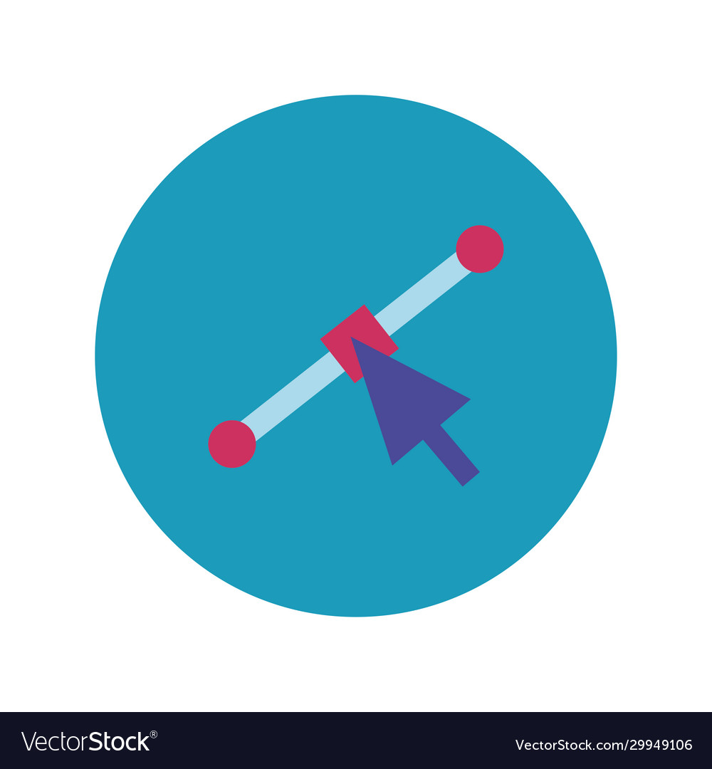 Mouse arrow designer block and flat style icon