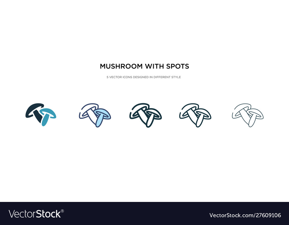 Mushroom with spots icon in different style two vector image Mushroom with spots icon in different style two