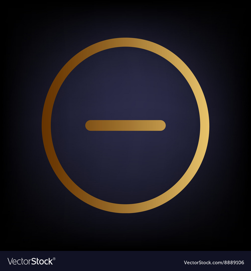 Negative symbol golden style icon