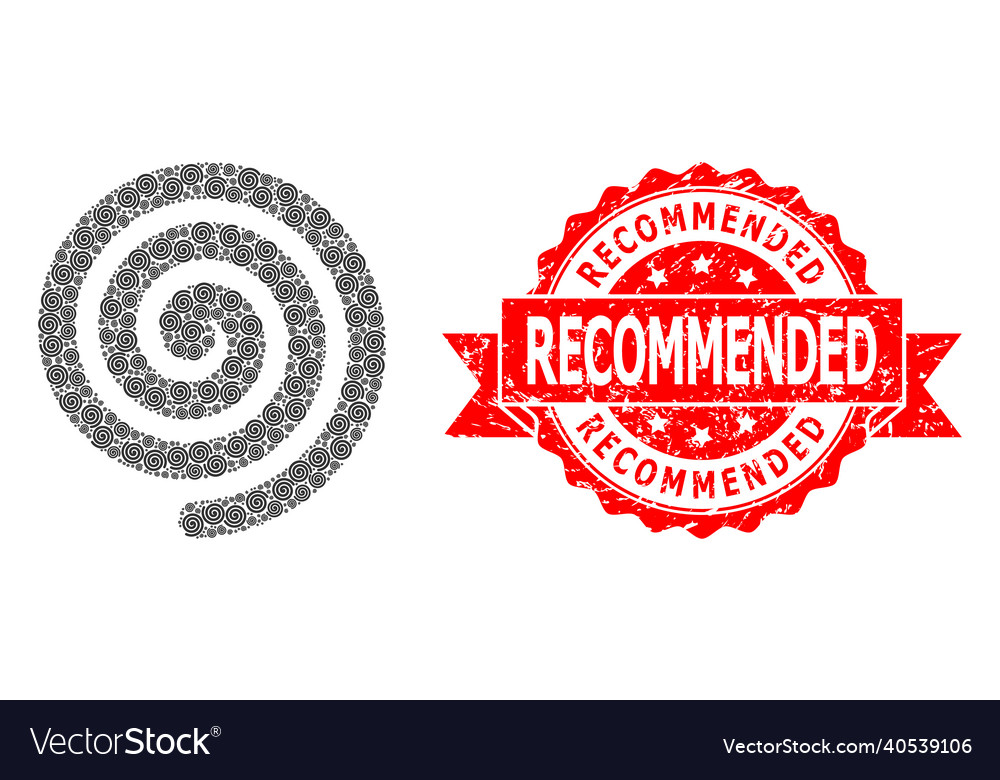 Scratched recommended seal stamp and recursion vector image Scratched recommended seal stamp and recursion
