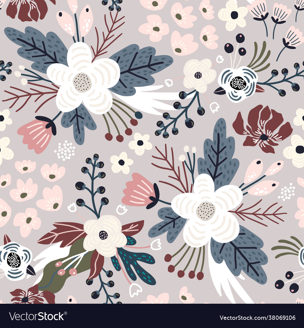 Seamless floral pattern creative flower texture vector image Seamless floral pattern creative flower texture
