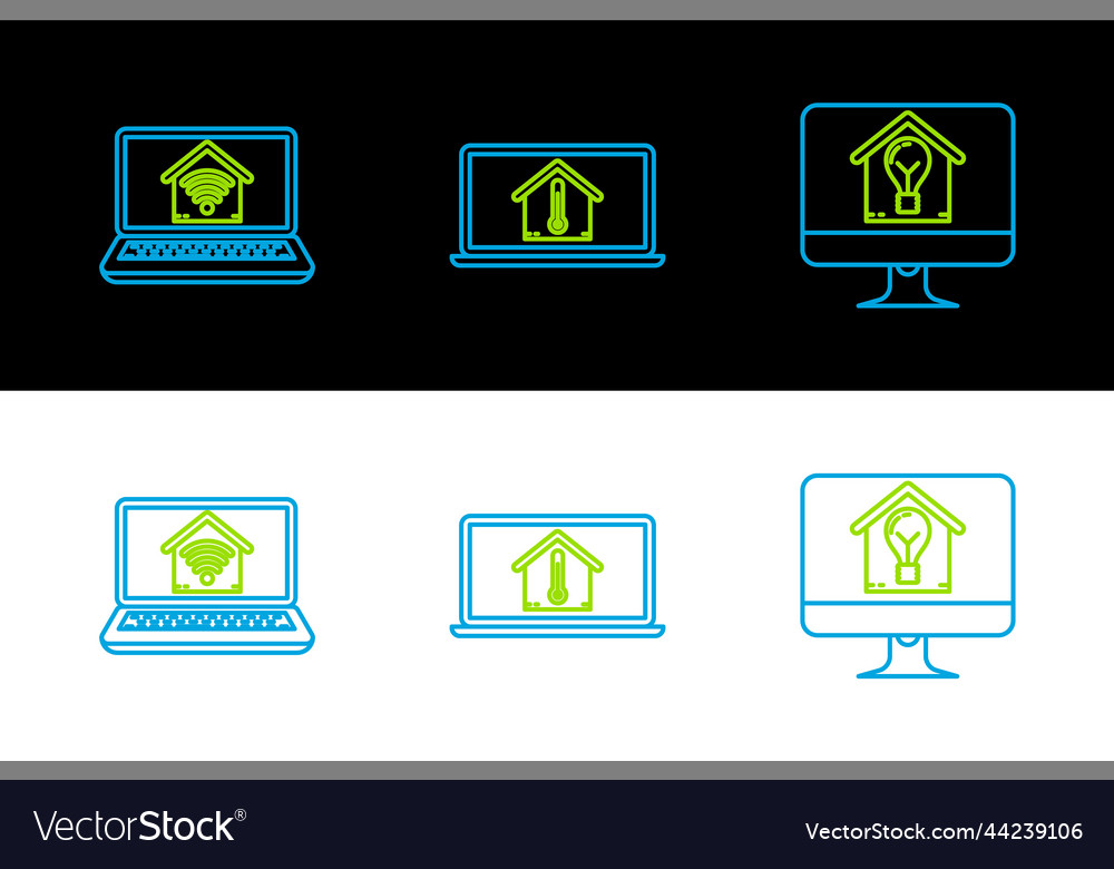 Set line computer monitor with smart house