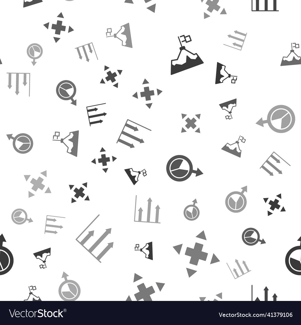 Set mountains with flag many ways directional vector image Set mountains with flag many ways directional