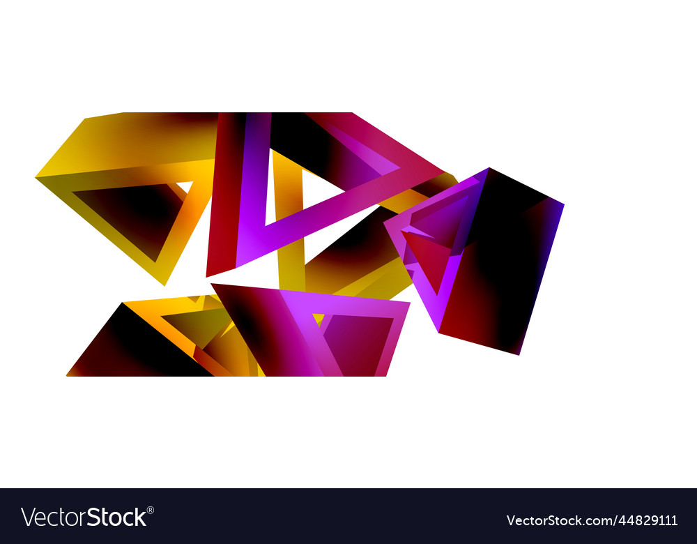 3d triangle abstract background basic shape vector image 3d triangle abstract background basic shape