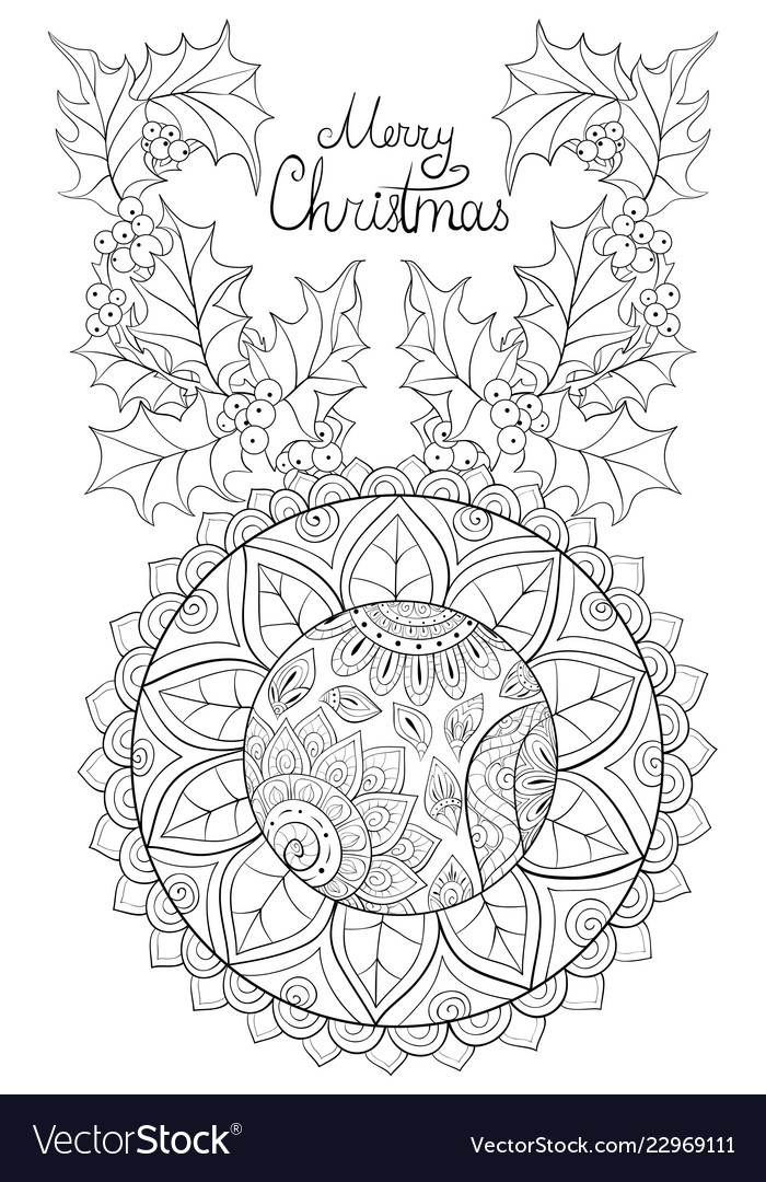 Adult coloring bookpage a decoration ball Vector Image