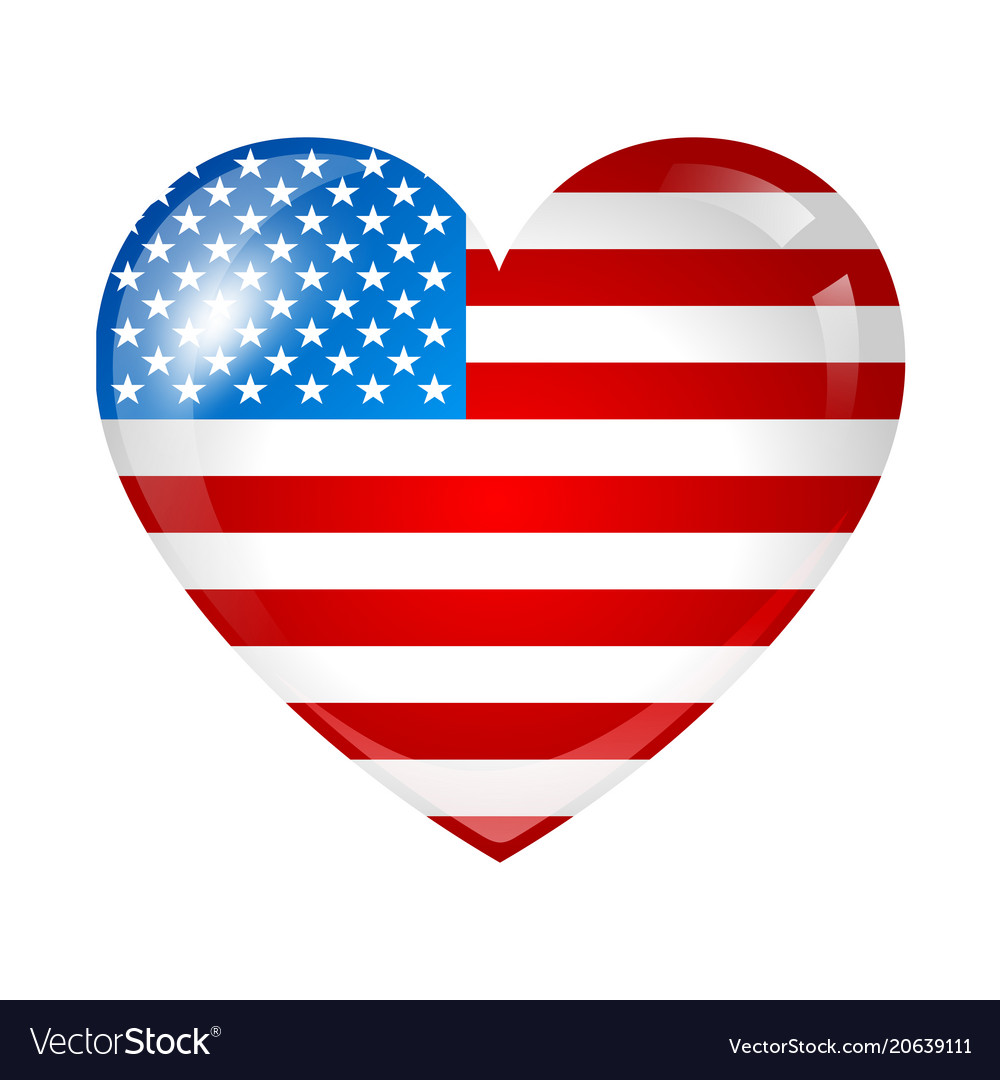 American Heart Flag Patriotic