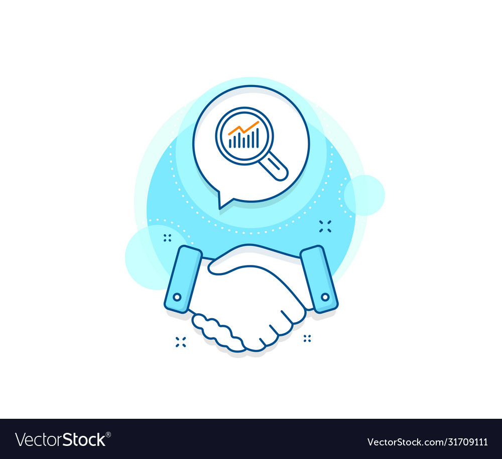 Chart line icon report graph sign in magnifier