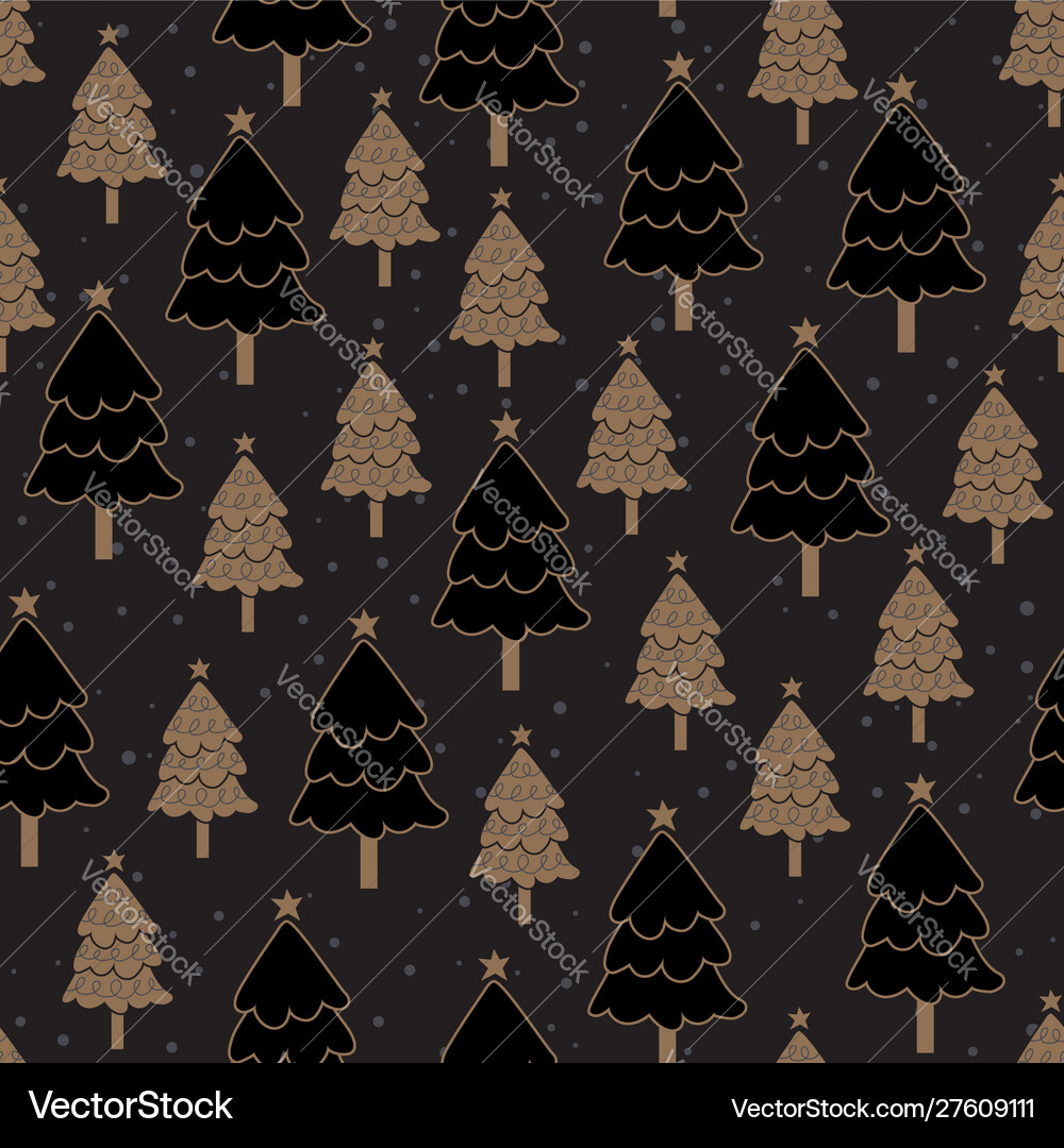 Christmas tree seamless pattern background Vector Image
