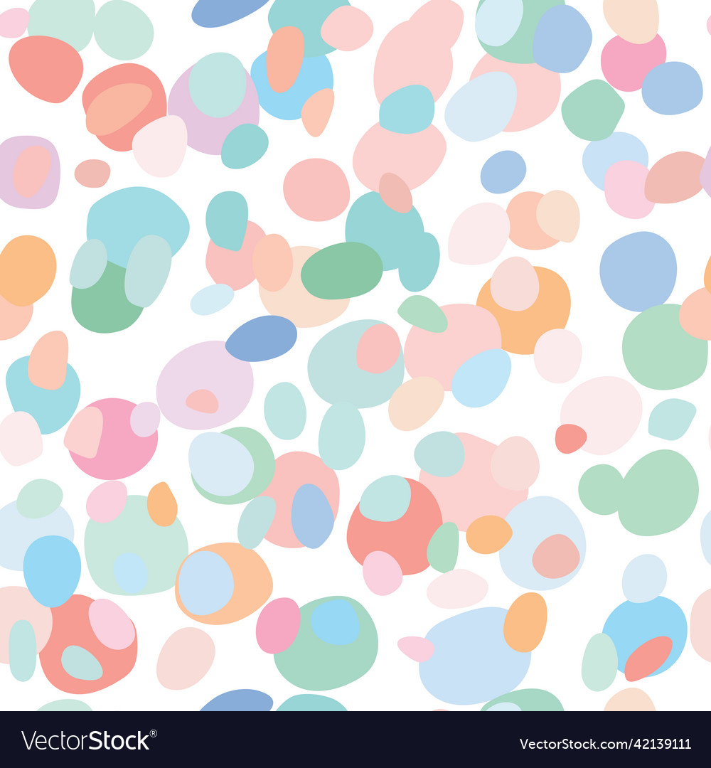 Colorful pastel print pattern with random shapes