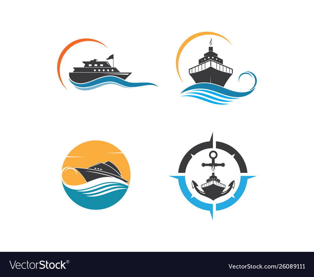 Cruise ship logo template icon design Royalty Free Vector