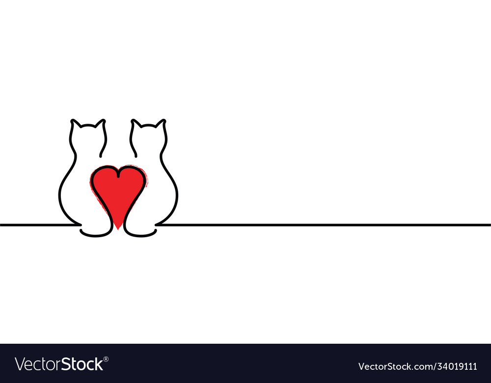 Drawing cat line pattern funny cats sign cartoon