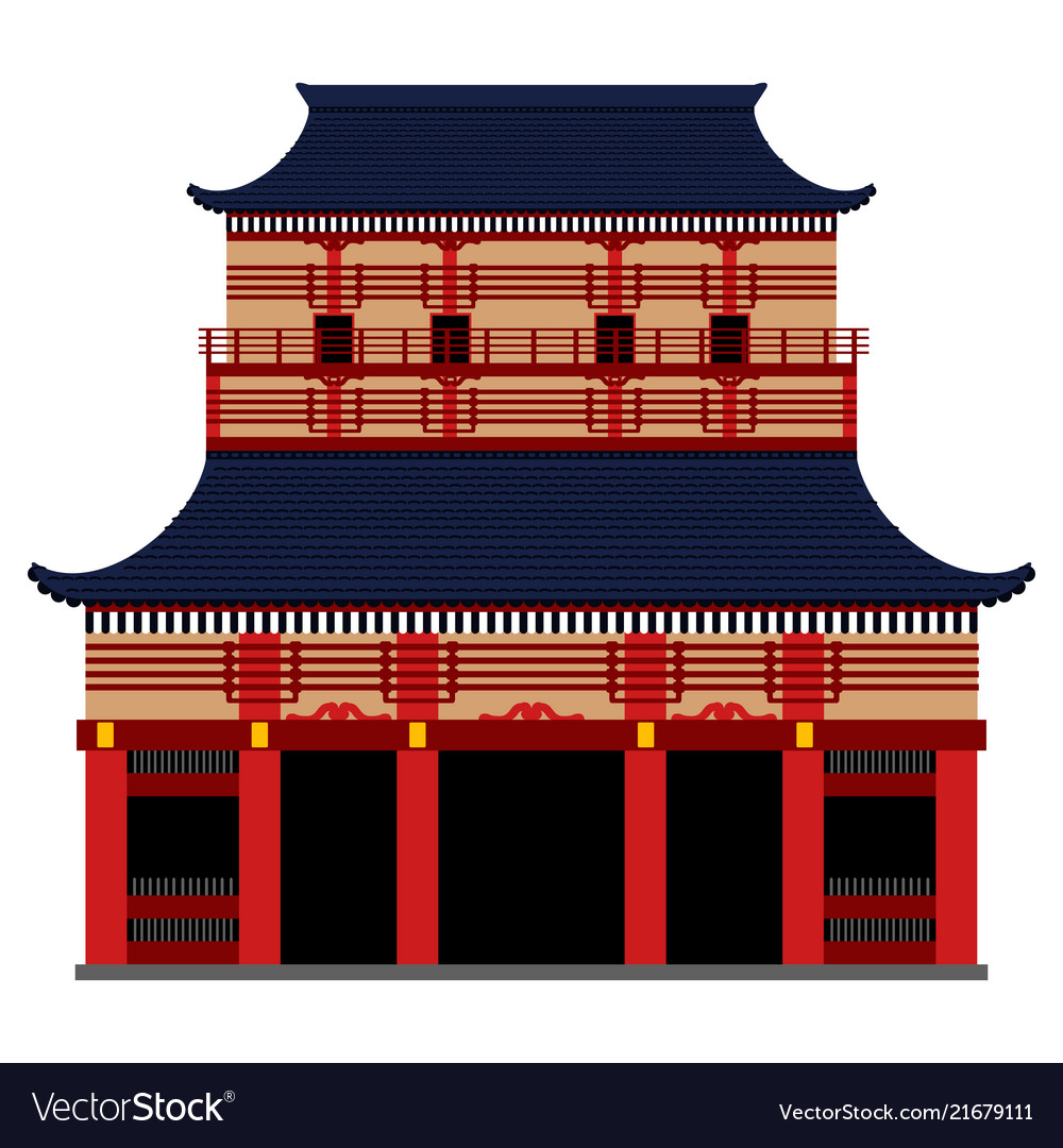 Isolated colored asian building icon