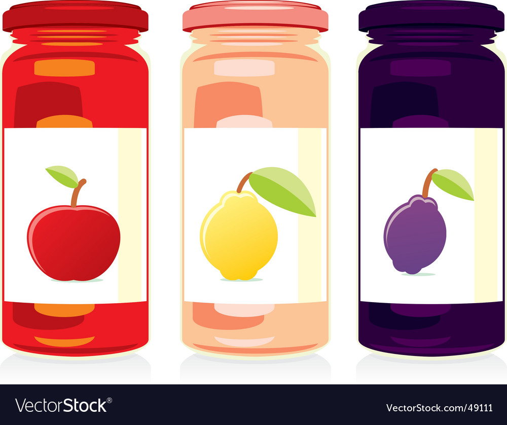 Jam jars set Royalty Free Vector Image VectorStock