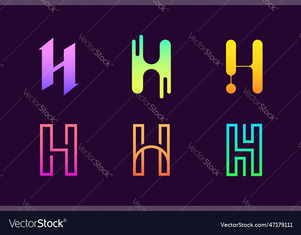 Letter h capital colorful logo