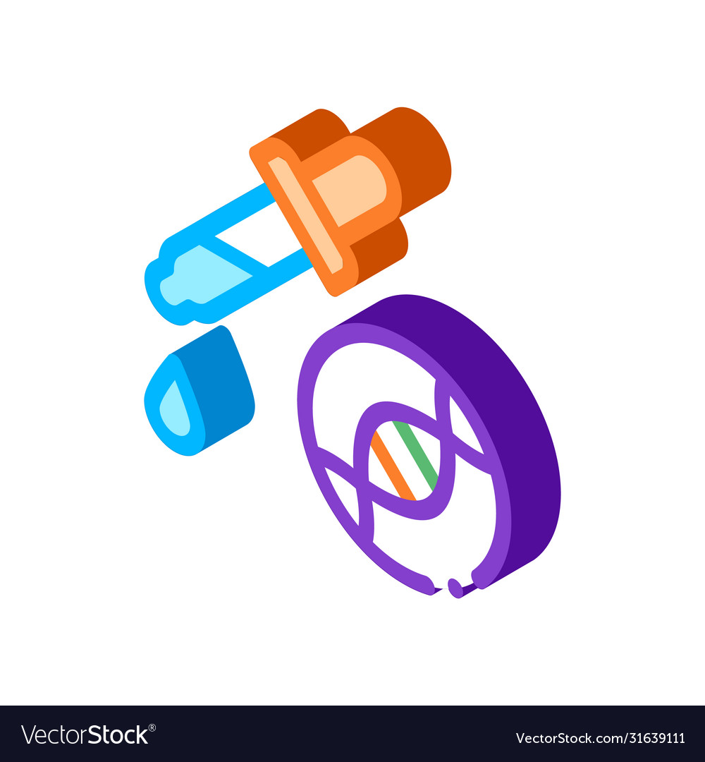 Liquid dropper pipette biomaterial isometric icon