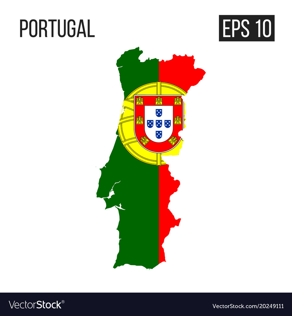 Portugal Map Border with Flag