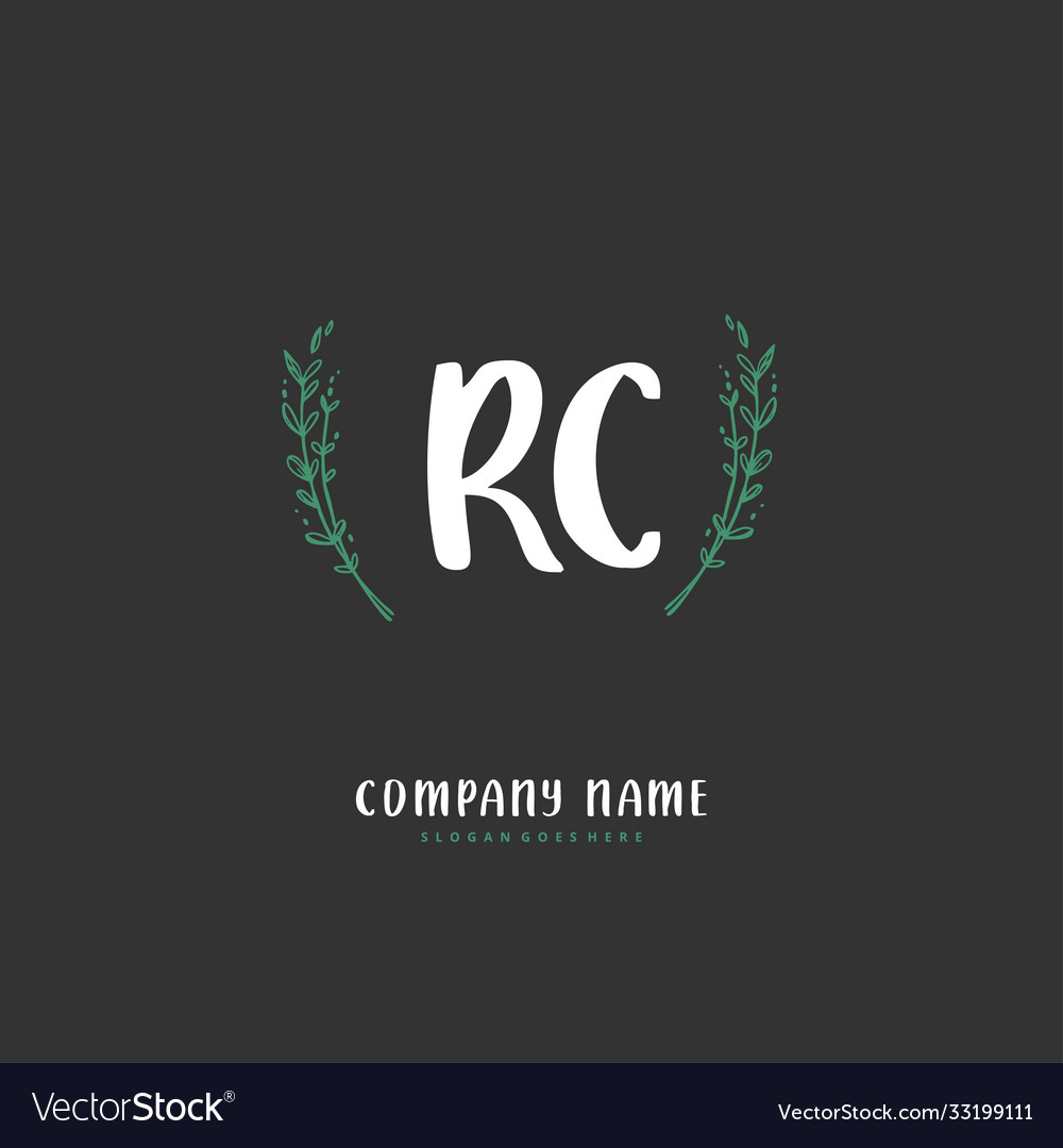 R c rc initial handwriting and signature logo