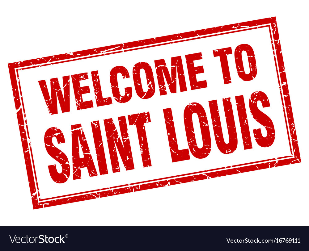 Saint louis red square grunge welcome isolated