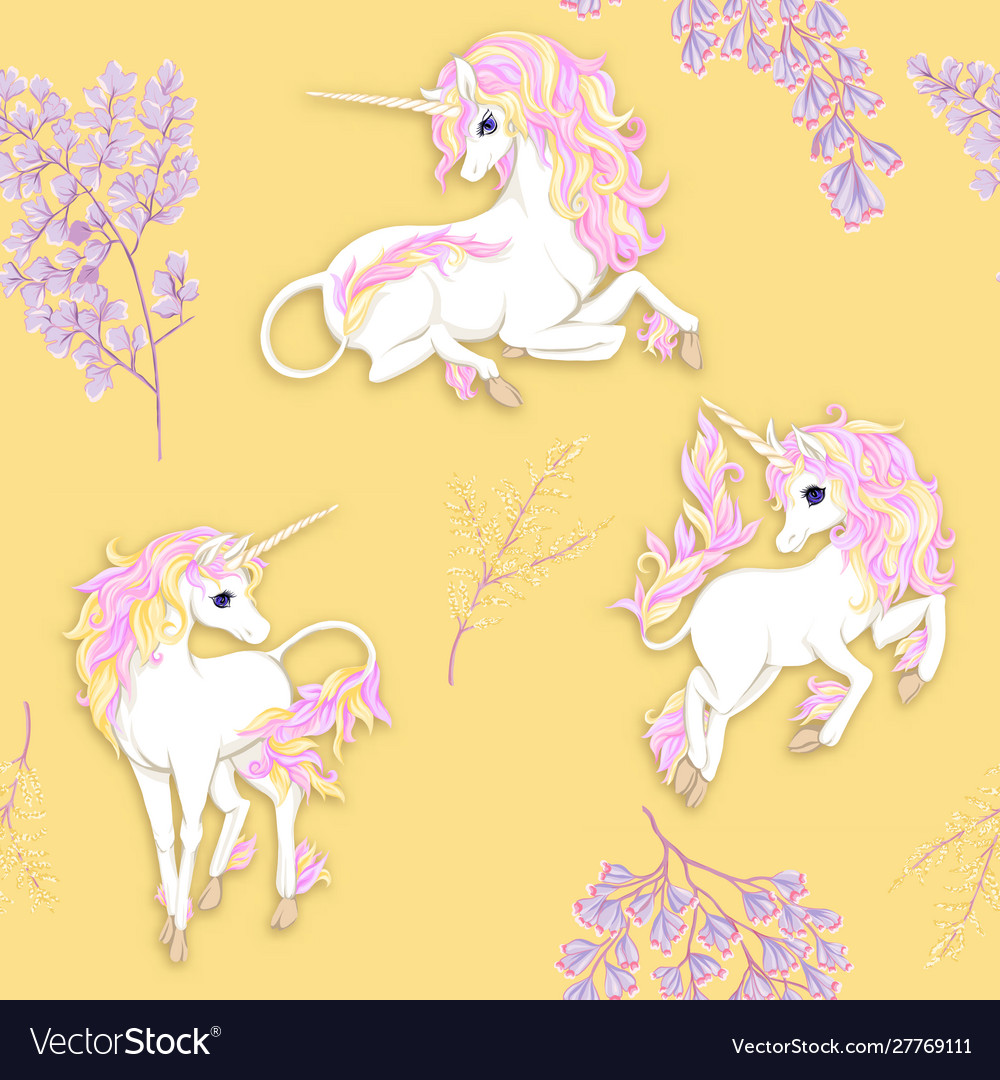 Seamless pattern background with unicorn Vector Image Seamless pattern background with unicorn