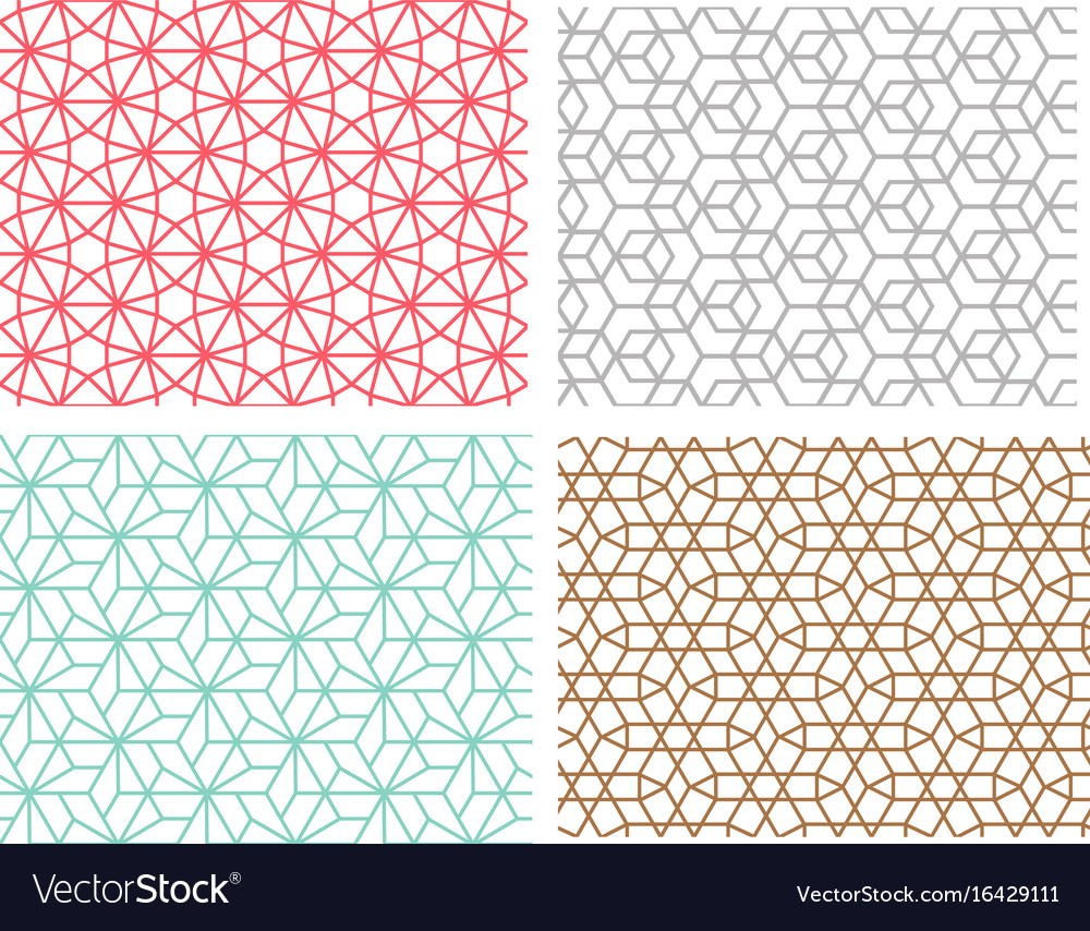 Seamless pattern in mesh style hexagon concept