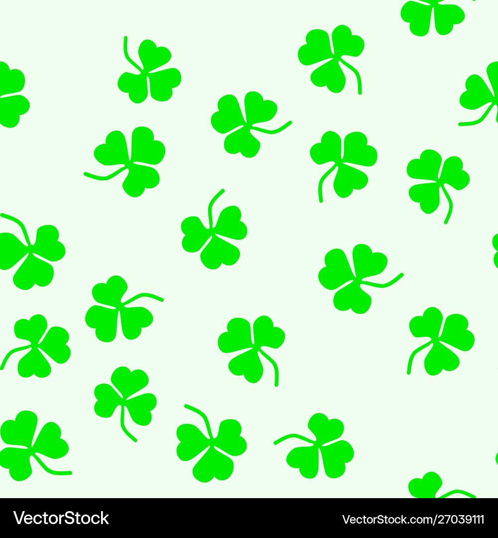 Seamless pattern leaf clover stpatrick s day Vector Image