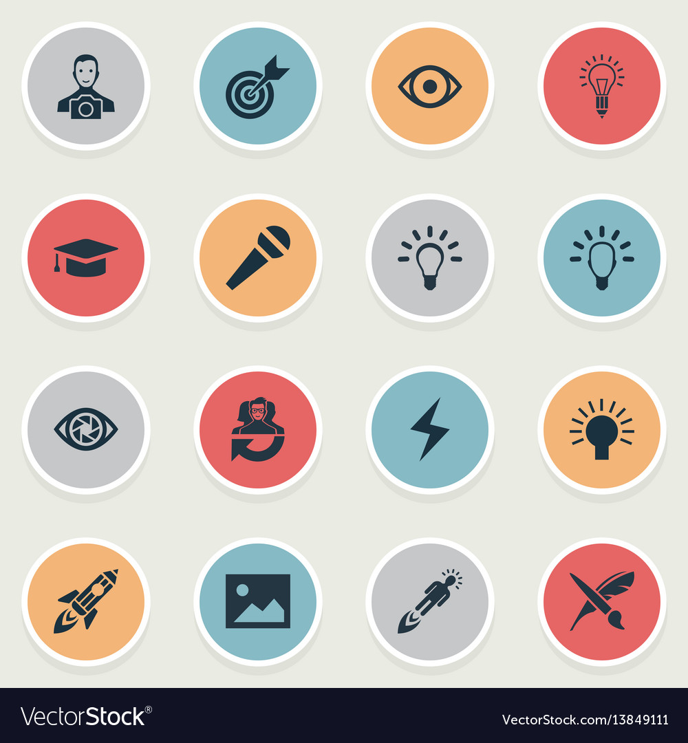 Set of simple visual art icons