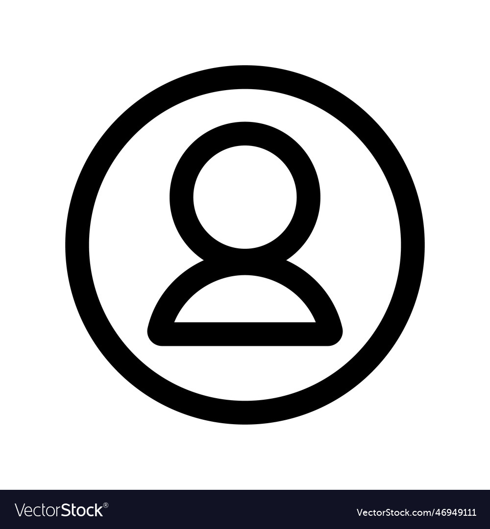 Simple circle user account icon Royalty Free Vector Image