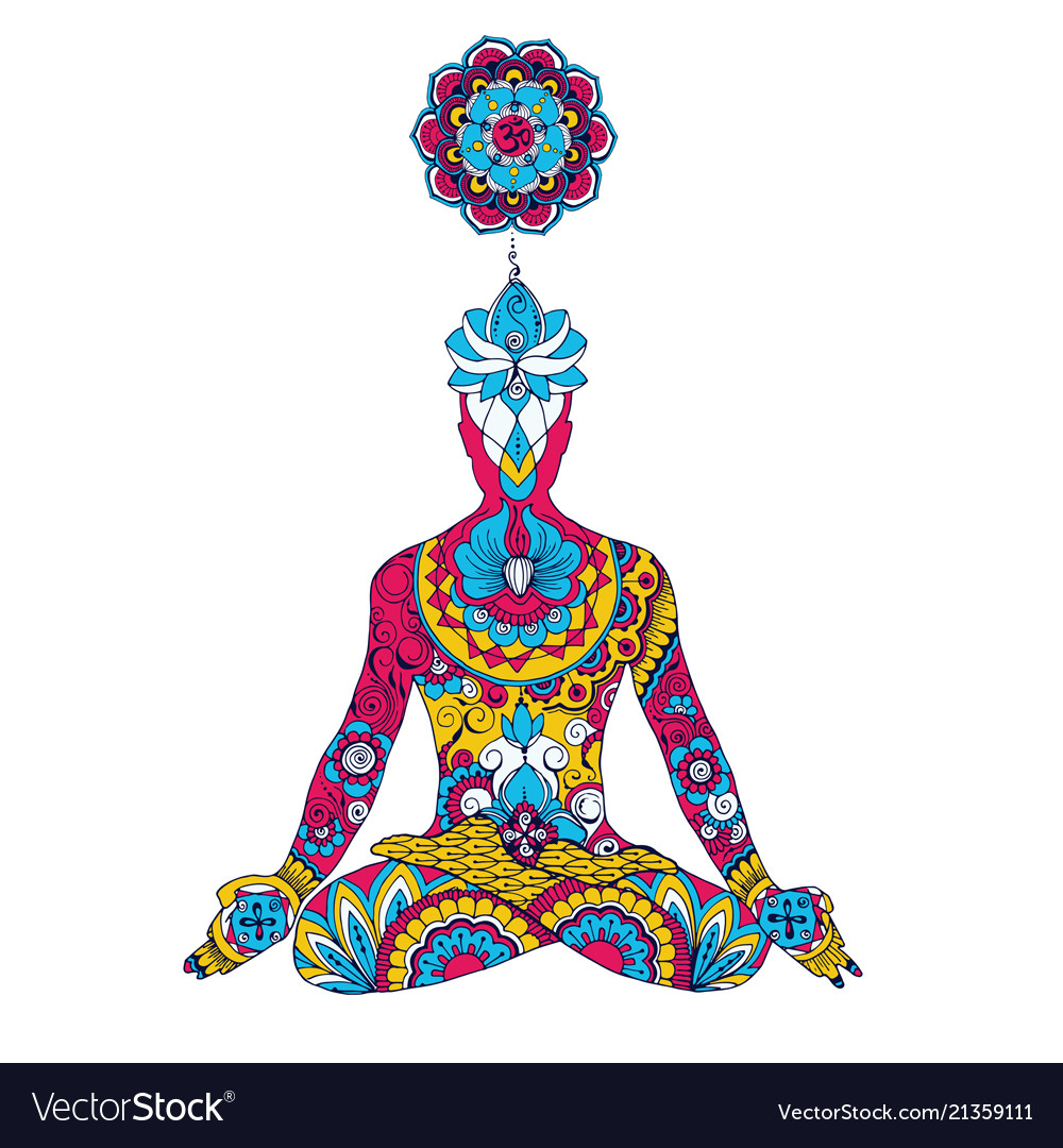 The lotus position chakra sahasrara Royalty Free Vector