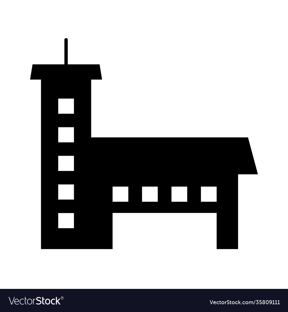 Urban building icon silhouette style