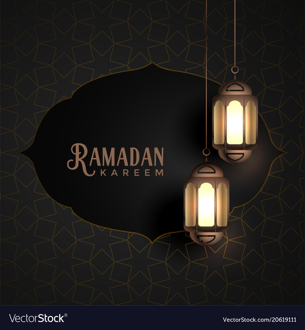 Vintage ramadan kareem design with hanging