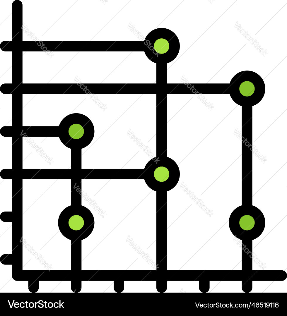 Bitcoin analysis icon flat Royalty Free Vector Image