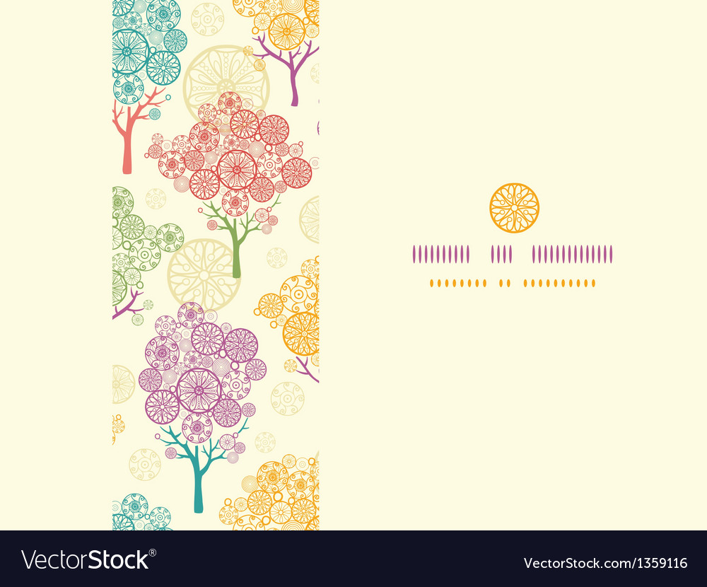 Colorful abstract trees horizontal seamless