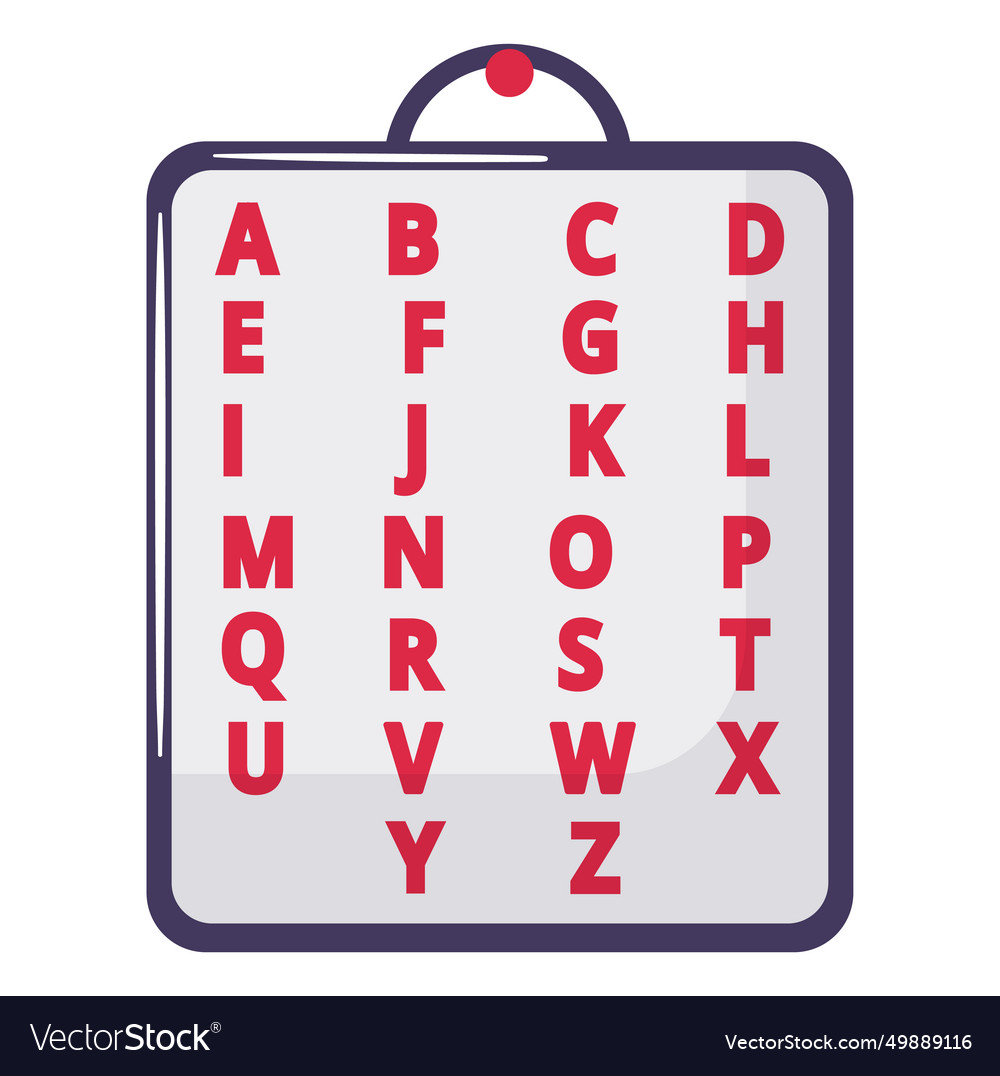Concept alphabet light box with latin script vector image Concept alphabet light box with latin script