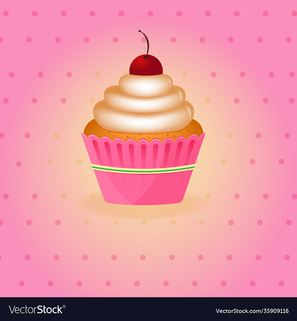 Cupcake with cherries