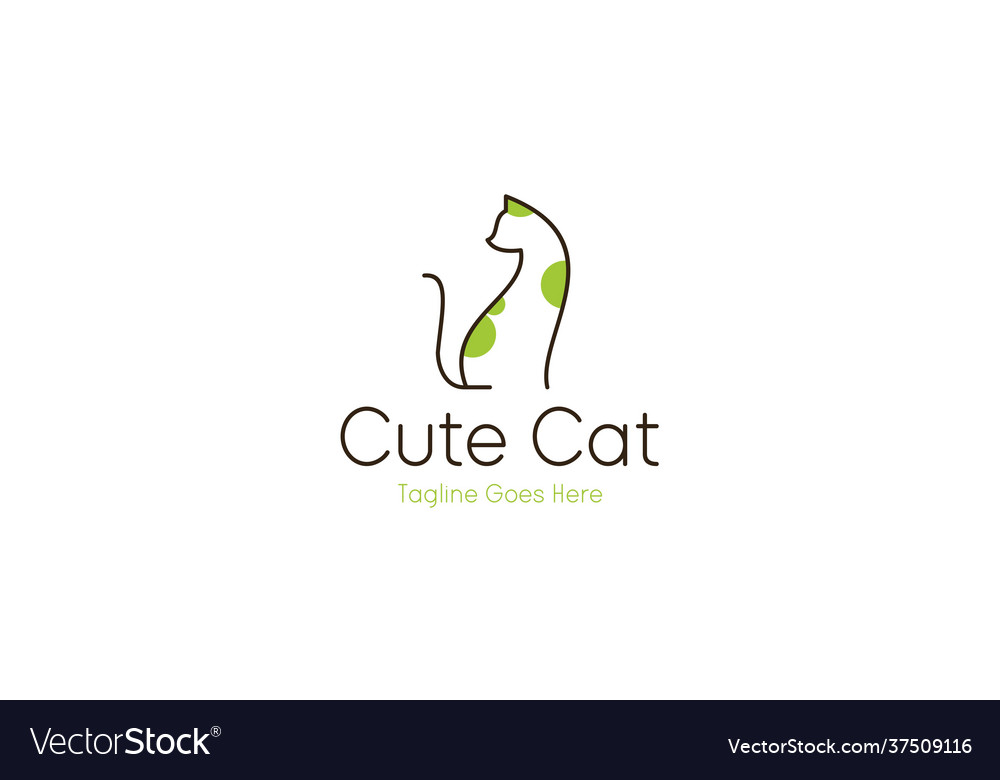 Süße Katze Tier Shop Logo Design vector image Süße Katze Tier Shop Logo Design
