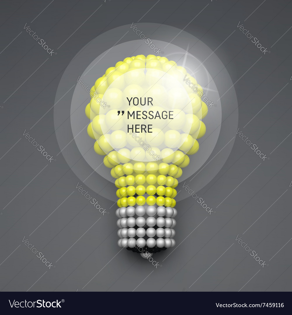 Frame with place for text 3d lightbulb concept