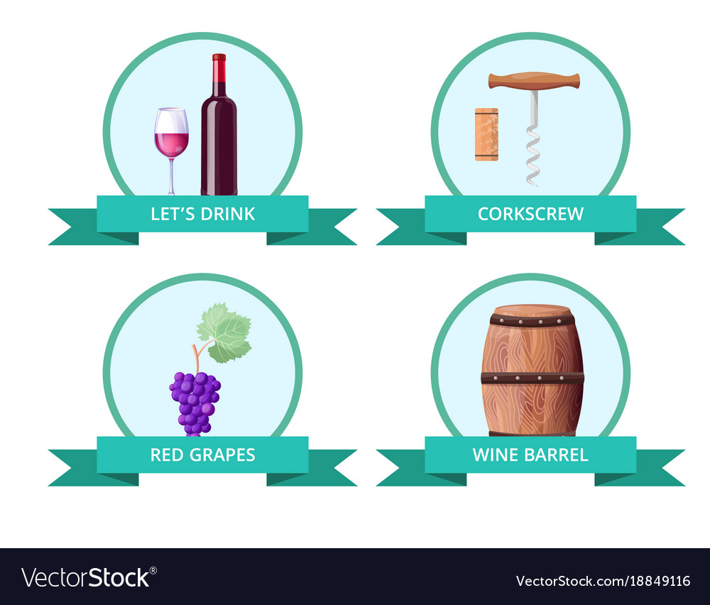 Lets drink and corkscrew Royalty Free Vector Image