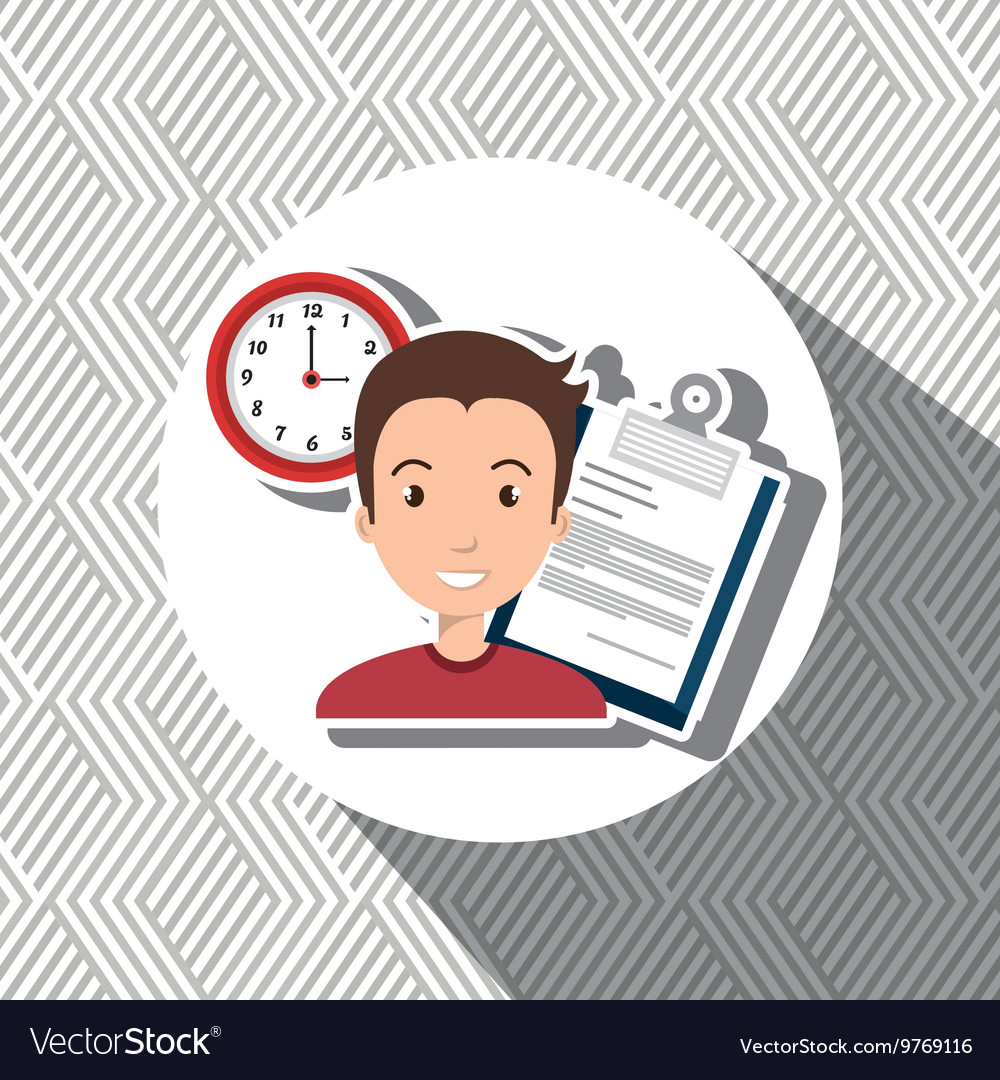 Man with papers isolated icon design