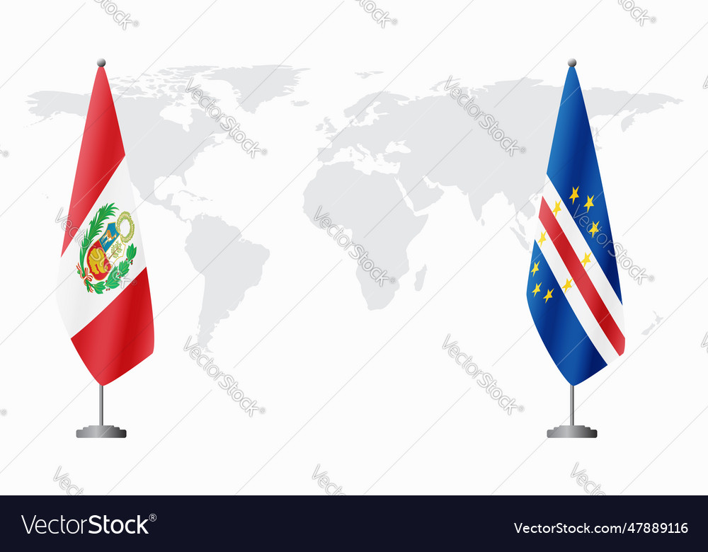 Peru and cape verde flags for official meeting