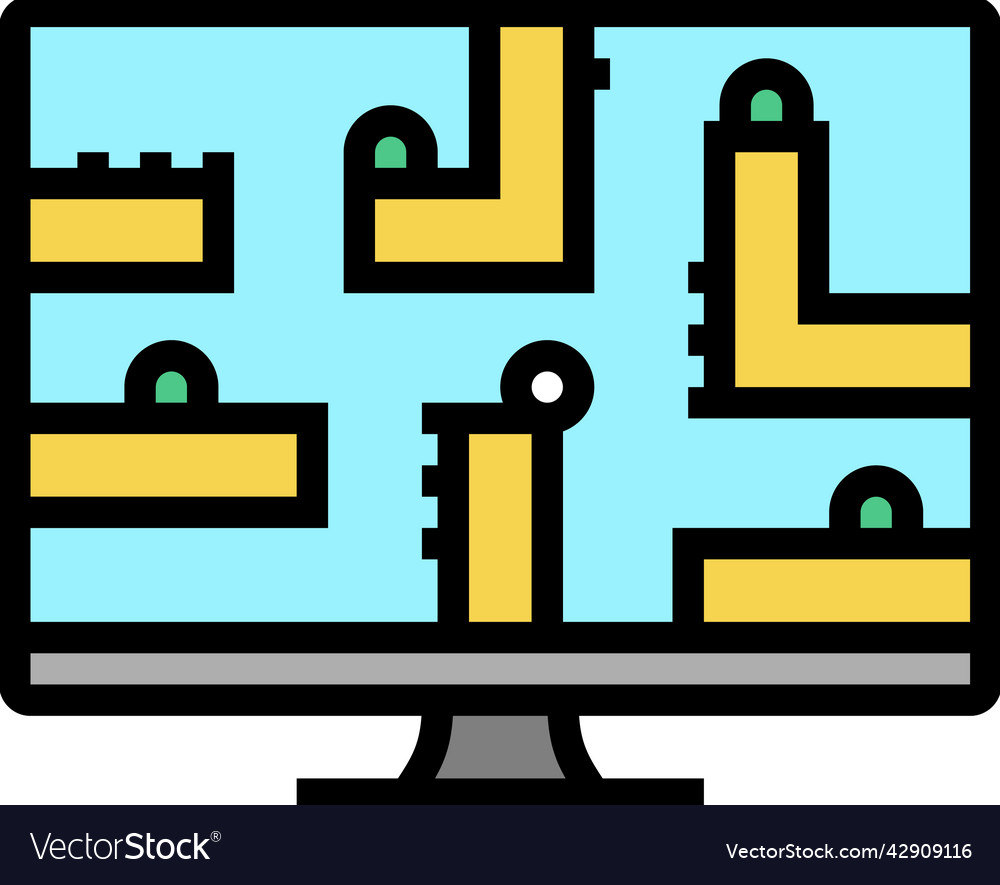Puzzle platform video game color icon