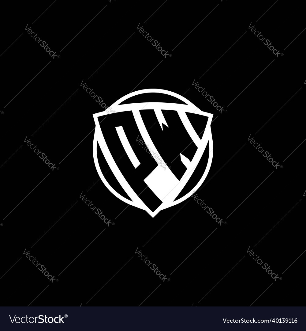 Pw logo monogram triangle shield and circle shape