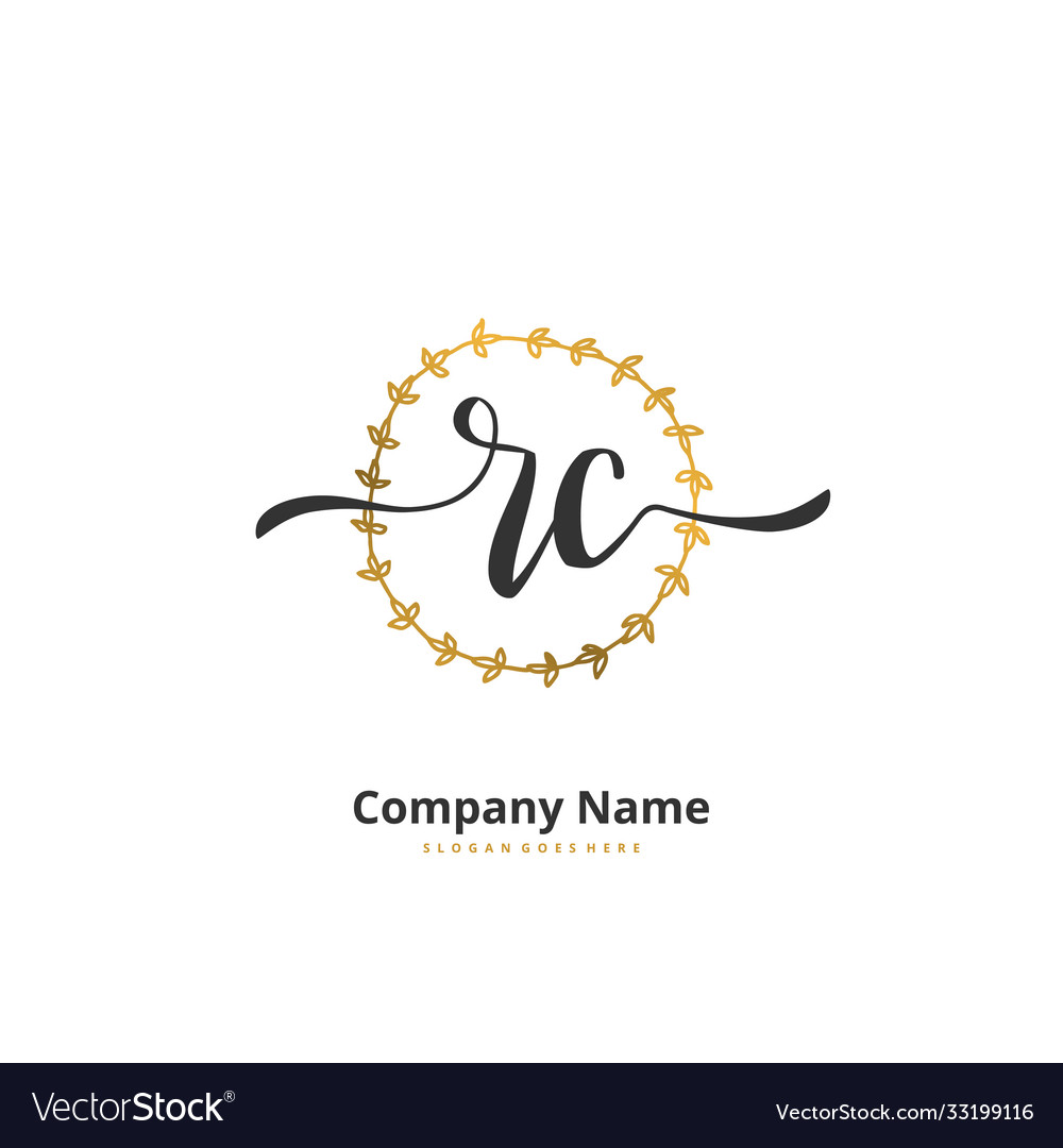 R c rc initial handwriting and signature logo